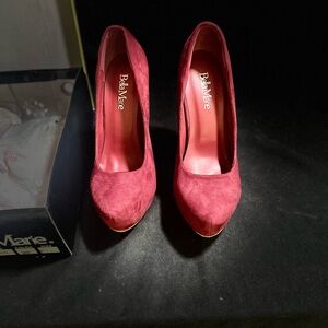 Red Women's Shoes-Bella Maria, size 7.5 wine color-NWB